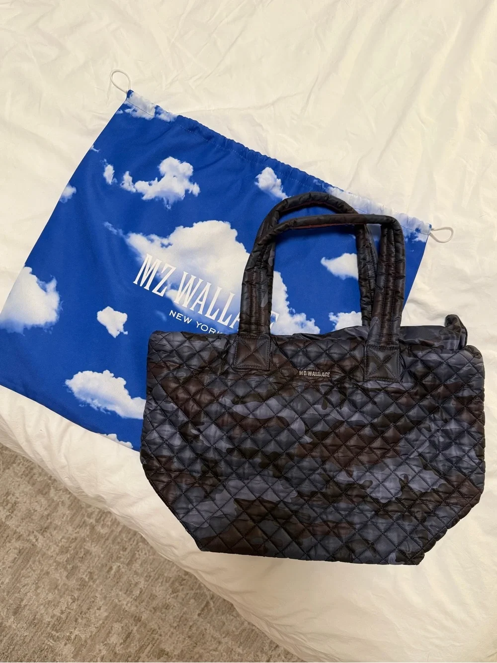 MZ WALLACE Blue Camo Metro Tote Medium